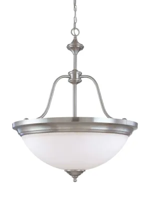 Nuvo Lighting 60-2561 Glenwood Collection Four Light Energy Star Rated Fluorescent Hanging Pendant Chandelier in Brushed Nickel Finish