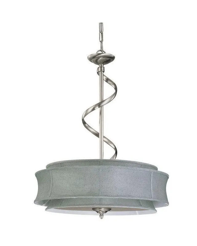 Nuvo Lighting 60-3872 Darwin Collection Three Light Energy Star Efficient Fluorescent GU24 Pendant Chandelier in Brushed Nickel Finish