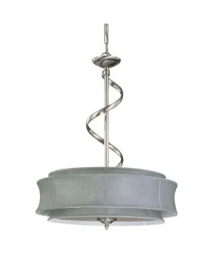 Nuvo Lighting 60-3872 Darwin Collection Three Light Energy Star Efficient Fluorescent GU24 Pendant Chandelier in Brushed Nickel Finish
