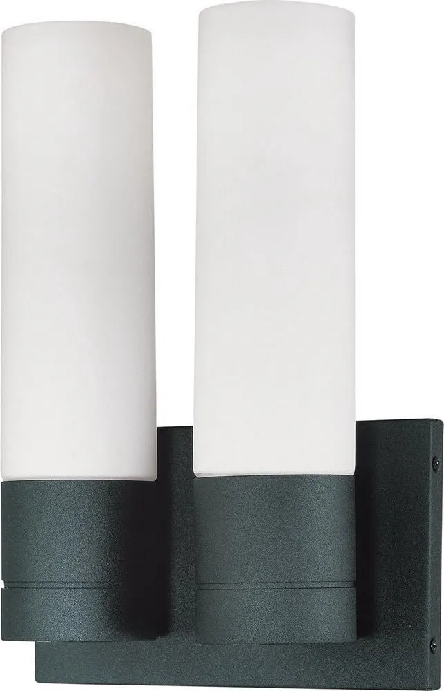 Nuvo Lighting 60-3958 Link Collection Two Light Energy Efficient GU24 Fluorescent Wall Sconce in Textured Black Finish