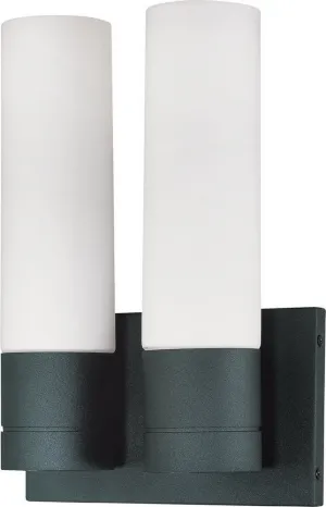 Nuvo Lighting 60-3958 Link Collection Two Light Energy Efficient GU24 Fluorescent Wall Sconce in Textured Black Finish