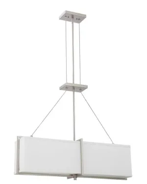 Nuvo Lighting 60-4365 Logan Collection Four Light Energy Star Efficient Fluorescent GU24 Pendant Chandelier in Brushed Nickel Finish