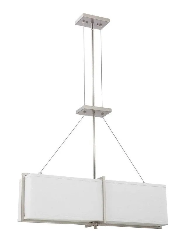Nuvo Lighting 60-4365 Logan Collection Four Light Energy Star Efficient Fluorescent GU24 Pendant Chandelier in Brushed Nickel Finish