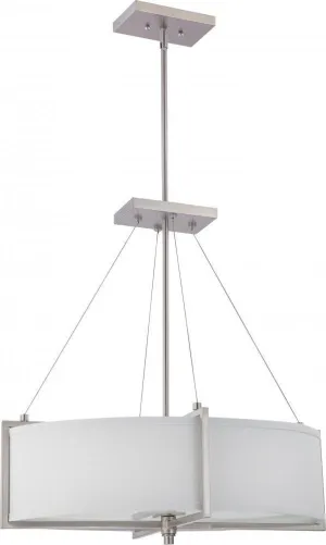 Nuvo Lighting 60-4465 Portia Collection Oval Four Light Hanging Pendant Chandelier in Brushed Nickel Finish