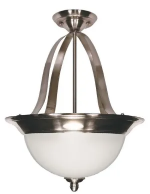 Nuvo Lighting 60-505 Palladium Collection Two Light Energy Efficient GU24 Fluorescent Semi Flush or Pendant Chandelier in Smoked Nickel Finish