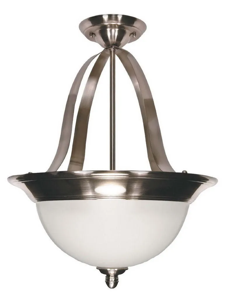 Nuvo Lighting 60-505 Palladium Collection Two Light Energy Efficient GU24 Fluorescent Semi Flush or Pendant Chandelier in Smoked Nickel Finish