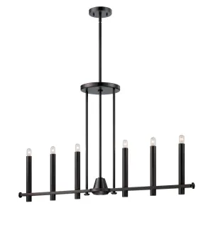 Nuvo Lighting 60-5242 Telegraph Collection Seven Light Hanging Linear Pendant Chandelier in Hazel Bronze Finish