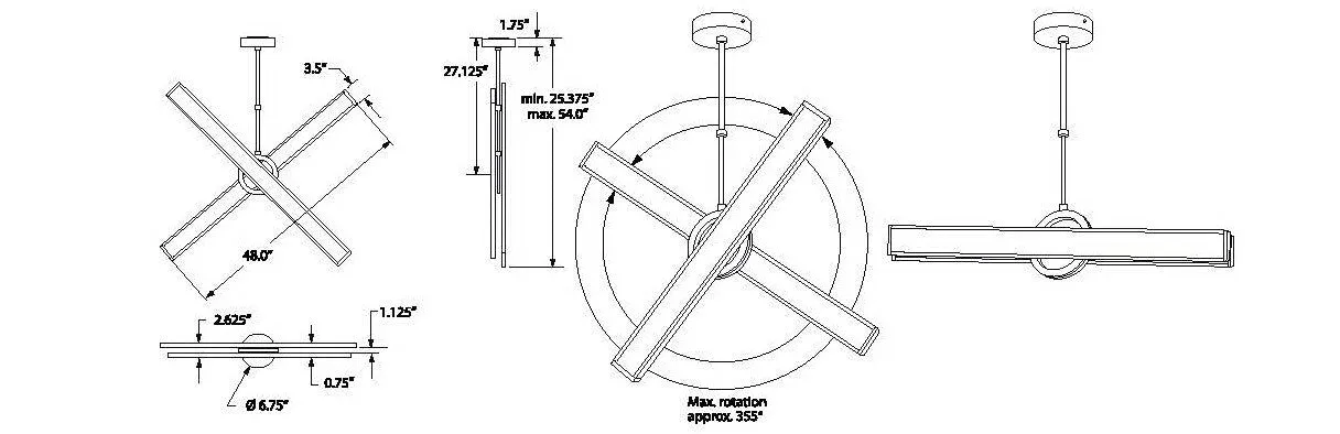 Nuvo Lighting Geocentric 62-281 One Eighty Series Hanging Suspension LED Luminaire in White Finish