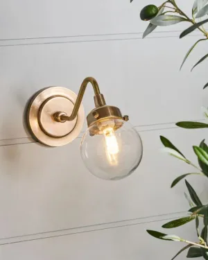 Outdoor Industrial Brass Wall Light