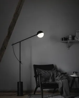 Pivoting Steel Matte Black Floor Lamp