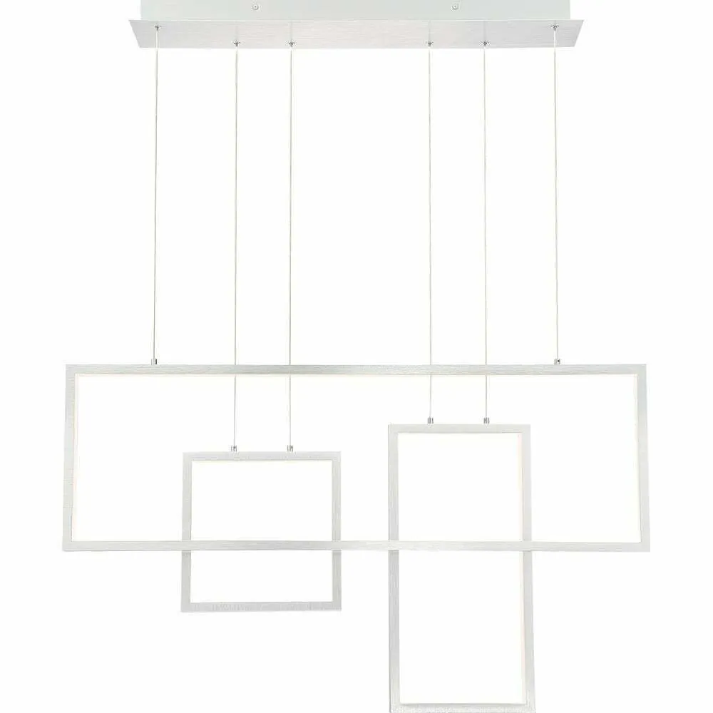 Quoizel Lighting ASH29637C Integrated LED Hanging Linear Pendant Chandelier in Brushed Aluminum Finish