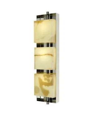 Quoizel Lighting HDS3962 Hospitality Collection Three Light Energy Saving Fluorescent Wall Fixuture in Stainless and Black Finish