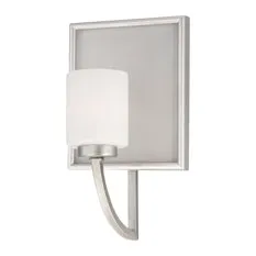Quoizel Lighting VTMY8601 BN Vetreo Collection One Light Wall Sconce with LED Nightlight in Brushed Nickel Finish