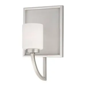 Quoizel Lighting VTMY8601 BN Vetreo Collection One Light Wall Sconce with LED Nightlight in Brushed Nickel Finish