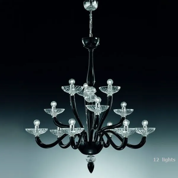 Red White Or Black Murano Glass 42 Light Foyer Chandelier