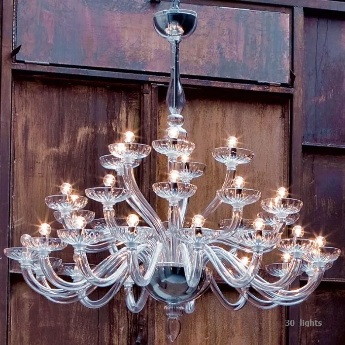 Red White Or Black Murano Glass 42 Light Foyer Chandelier