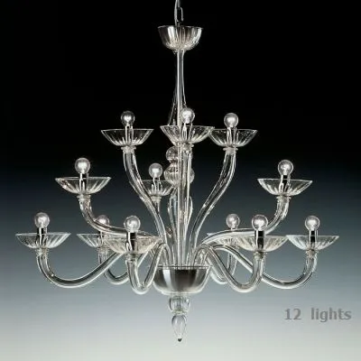 Red White Or Black Murano Glass 42 Light Foyer Chandelier