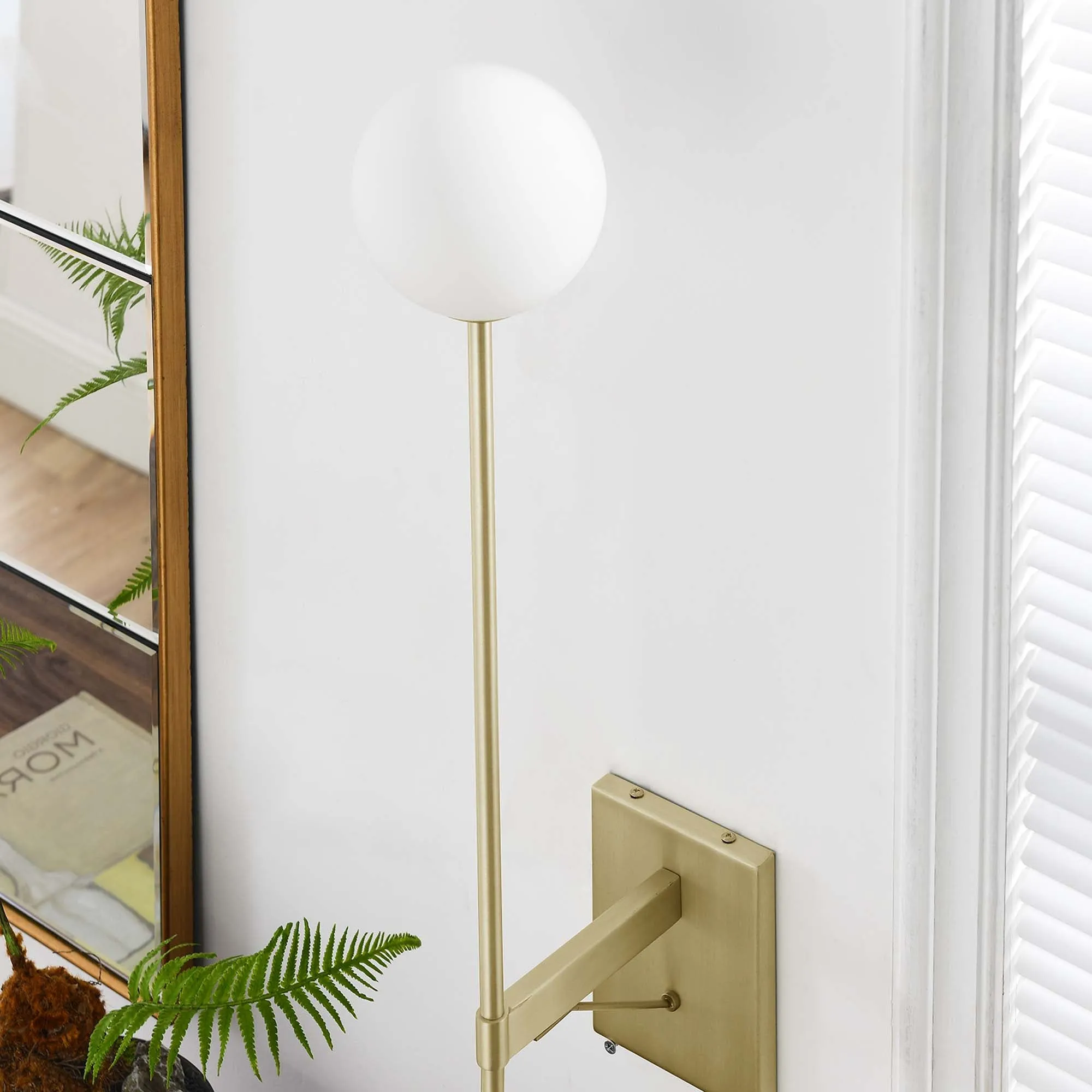 Riva White Globe Wall Sconce by Modway