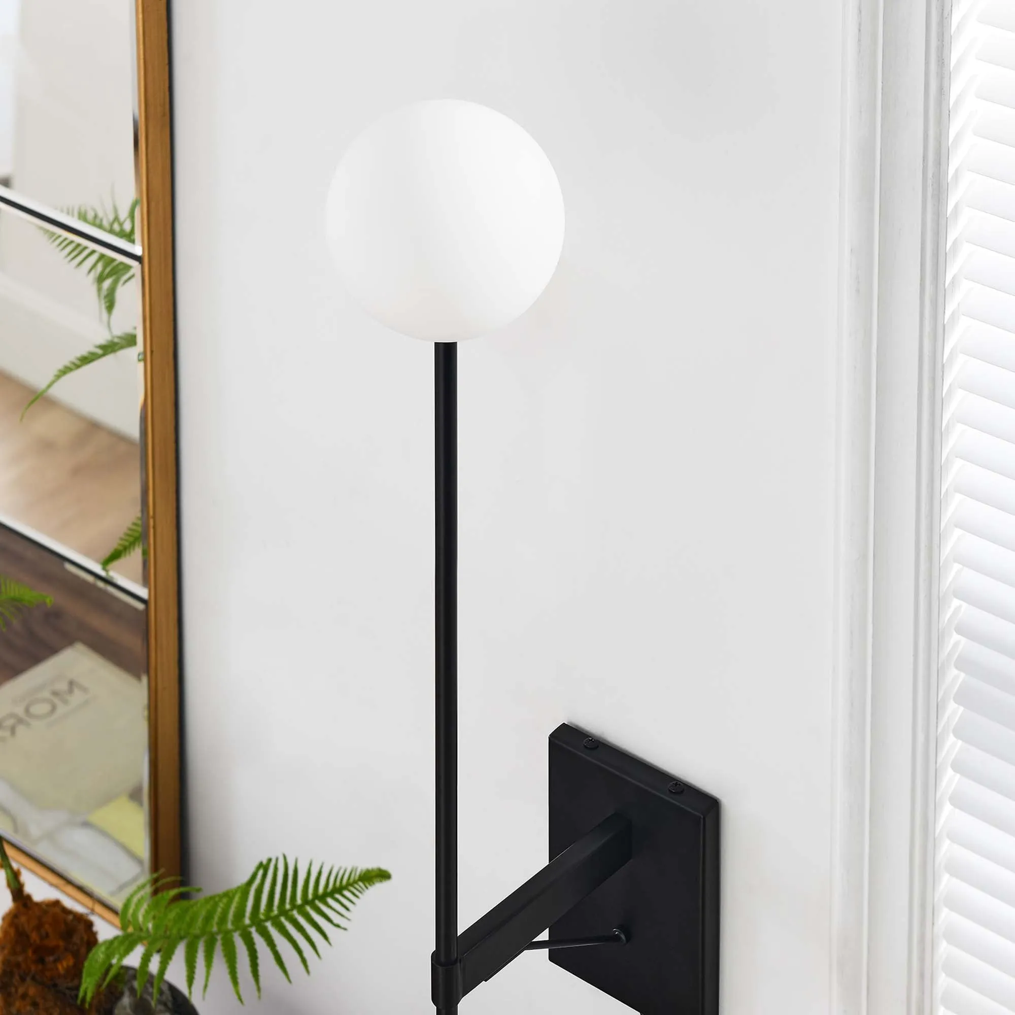 Riva White Globe Wall Sconce by Modway