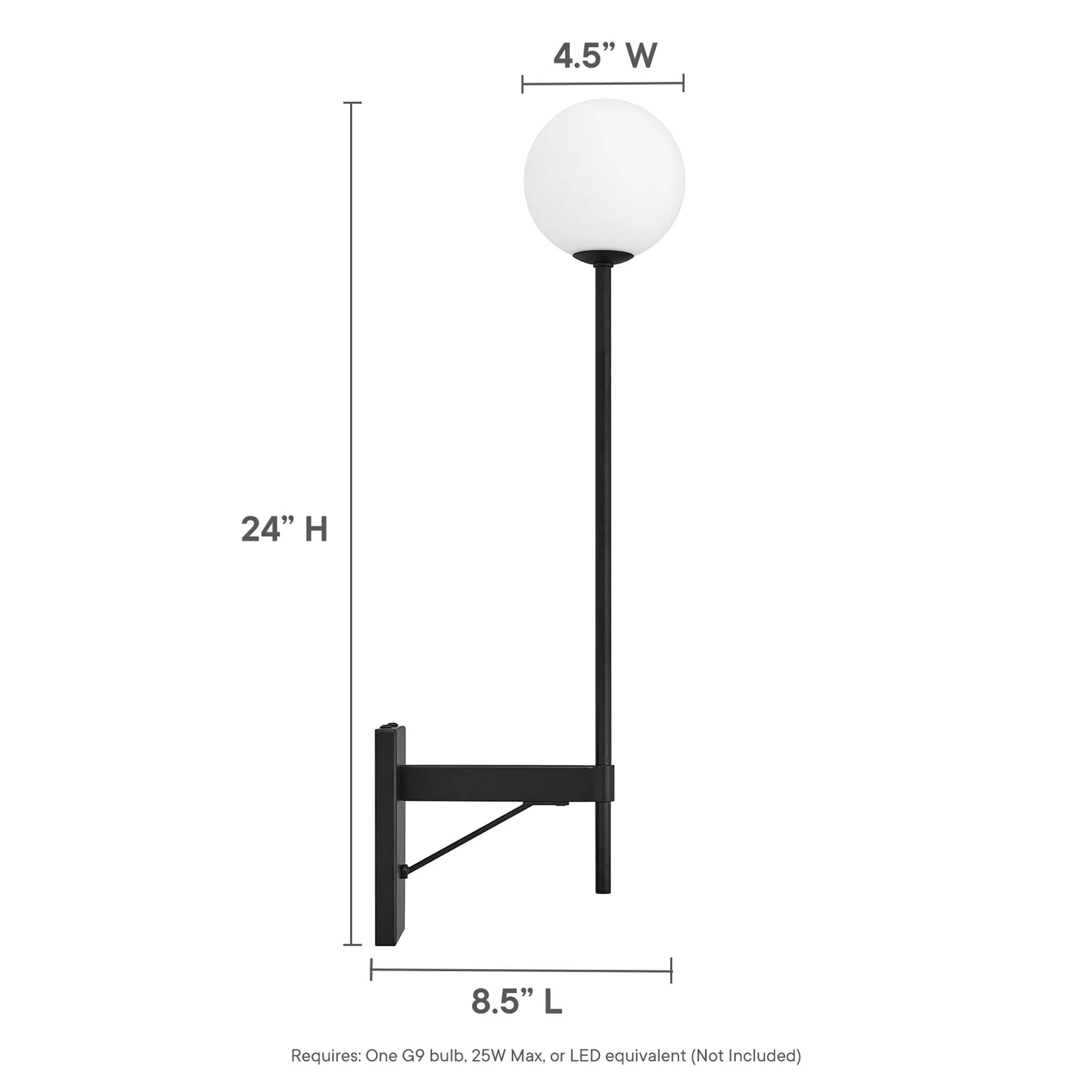 Riva White Globe Wall Sconce by Modway