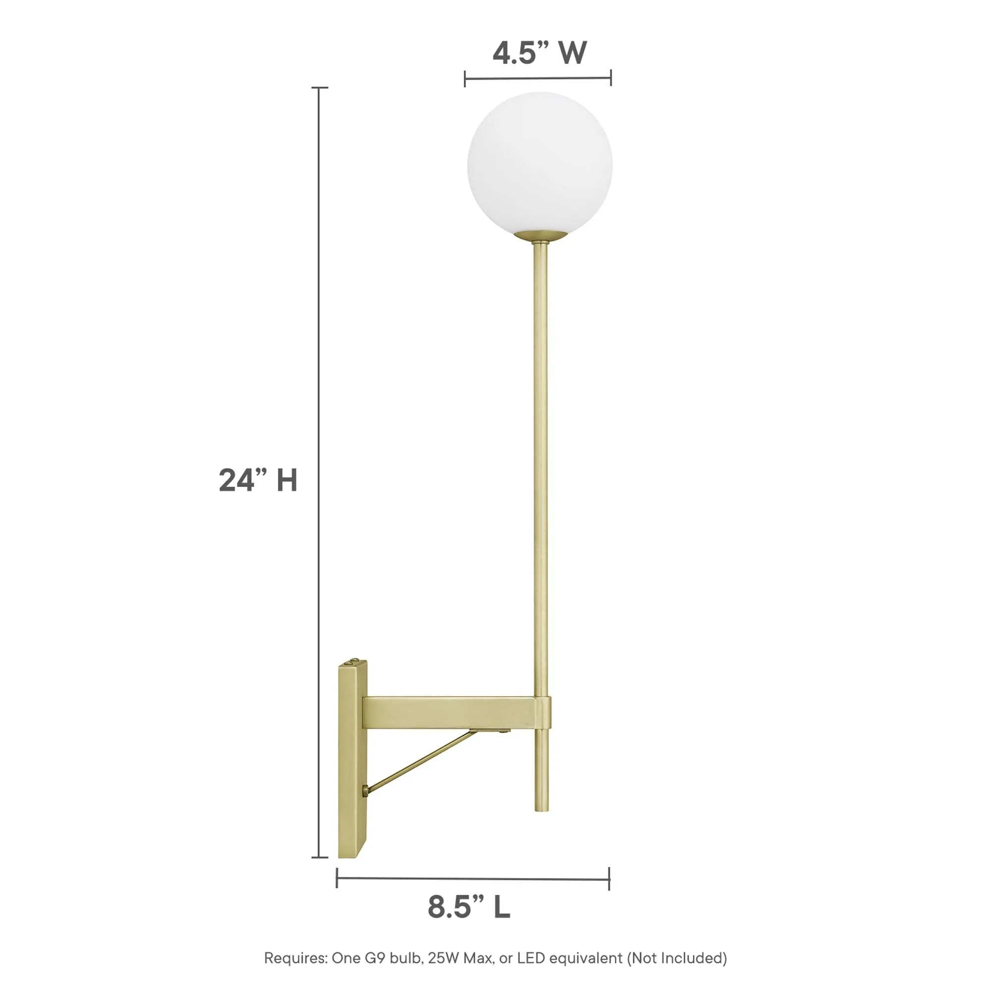 Riva White Globe Wall Sconce by Modway