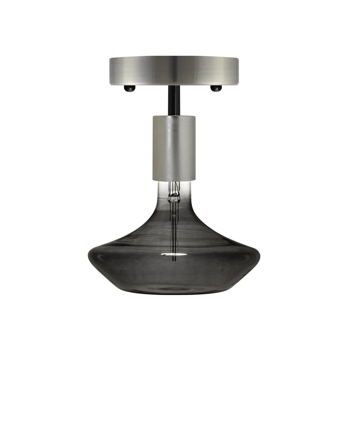 Semi Flush Mount: Nickel and Smoke