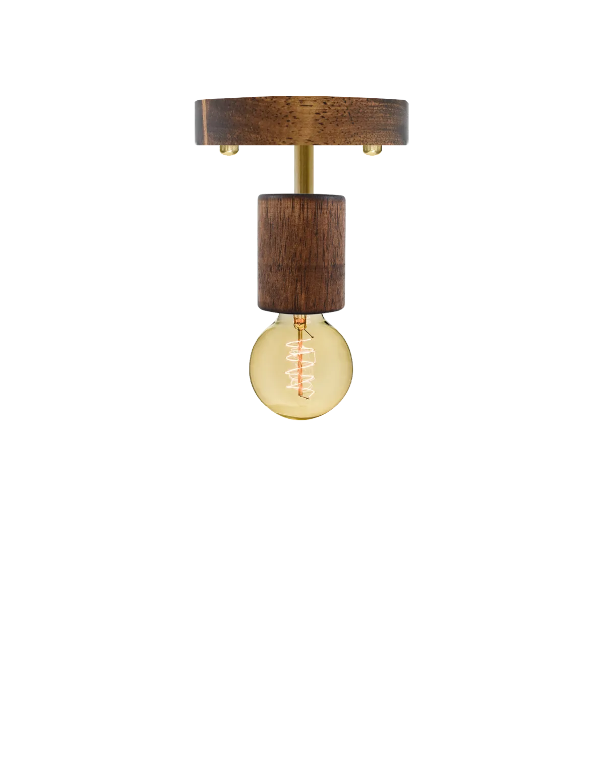 Semi Flush Mount: Walnut Wood