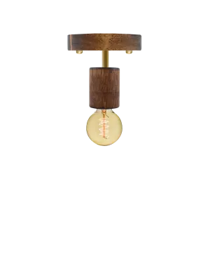 Semi Flush Mount: Walnut Wood