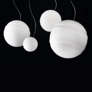 Simple & Minimal White Murano Glass Globe Pendant Light