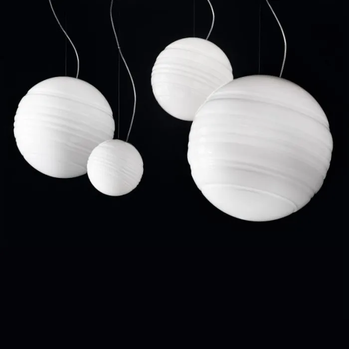 Simple & Minimal White Murano Glass Globe Pendant Light