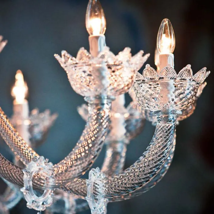 Spectacular Large Murano Glass Chandelier With 24 Lights
