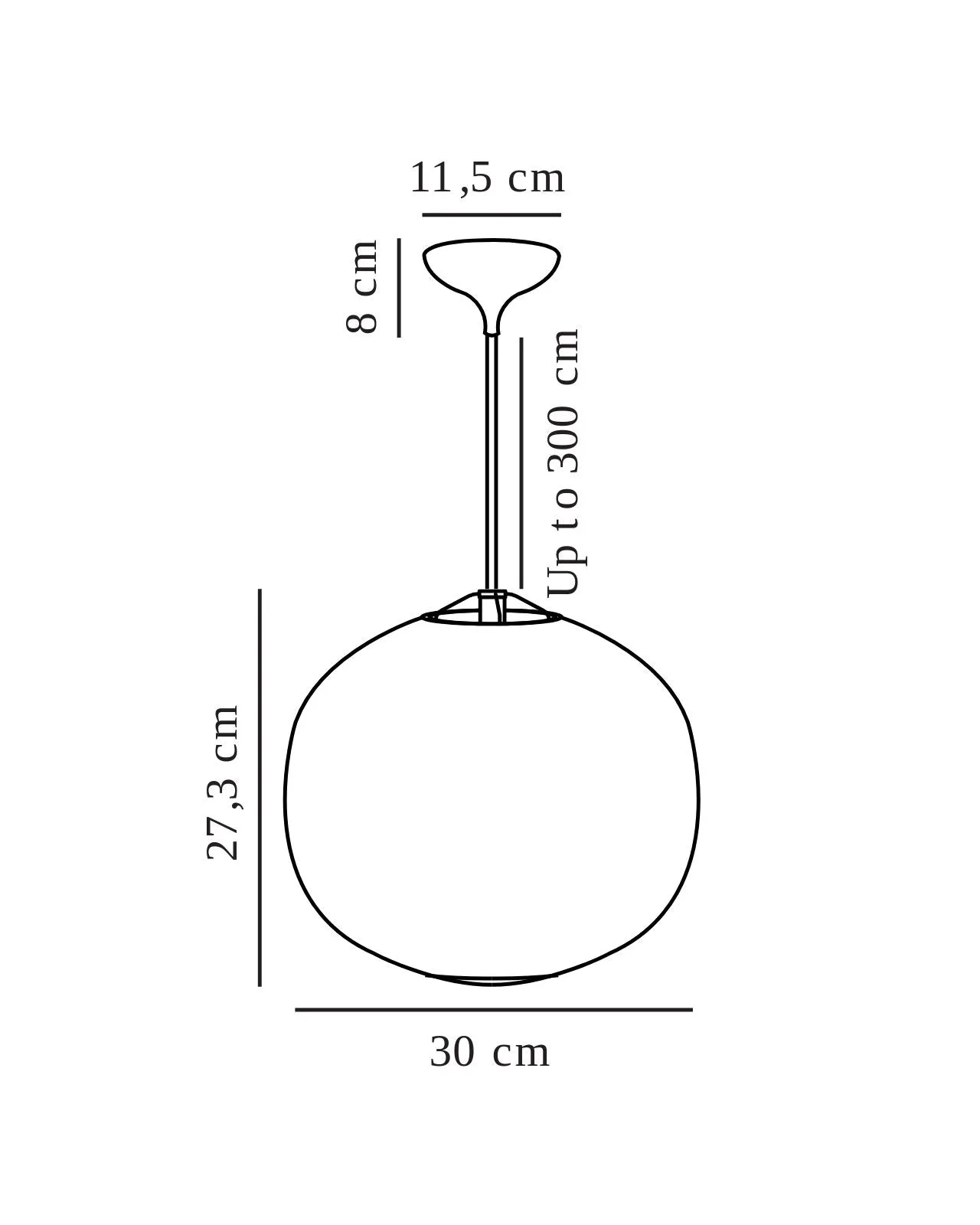 Spherical Opal Glass and Brass Pendant