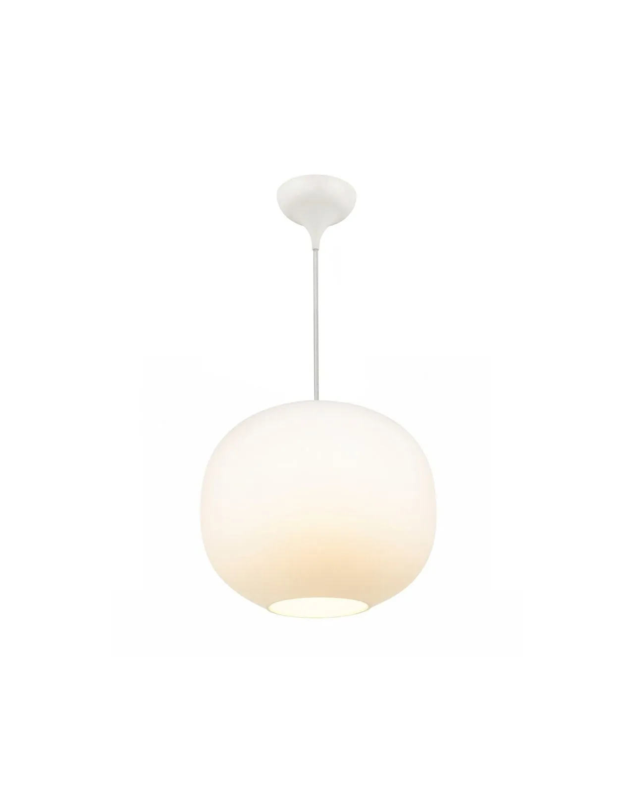 Spherical Opal Glass and Brass Pendant