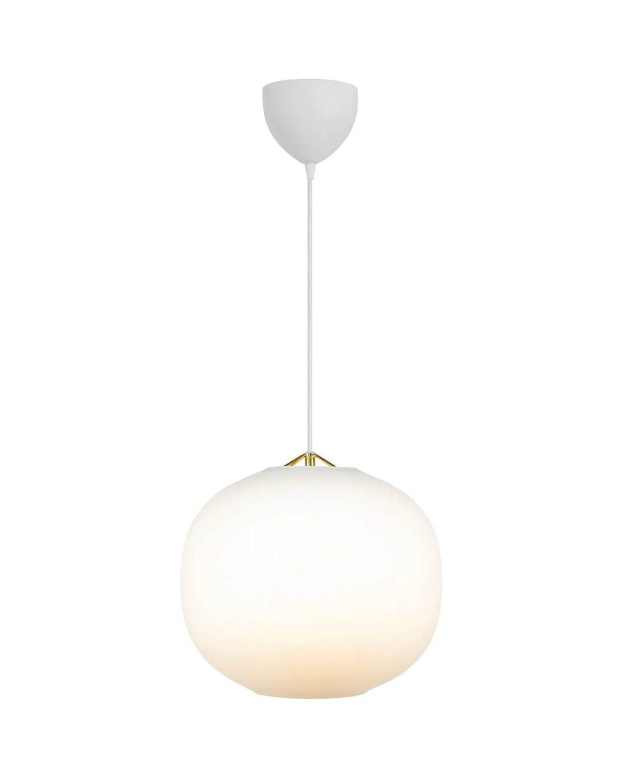 Spherical Opal Glass and Brass Pendant
