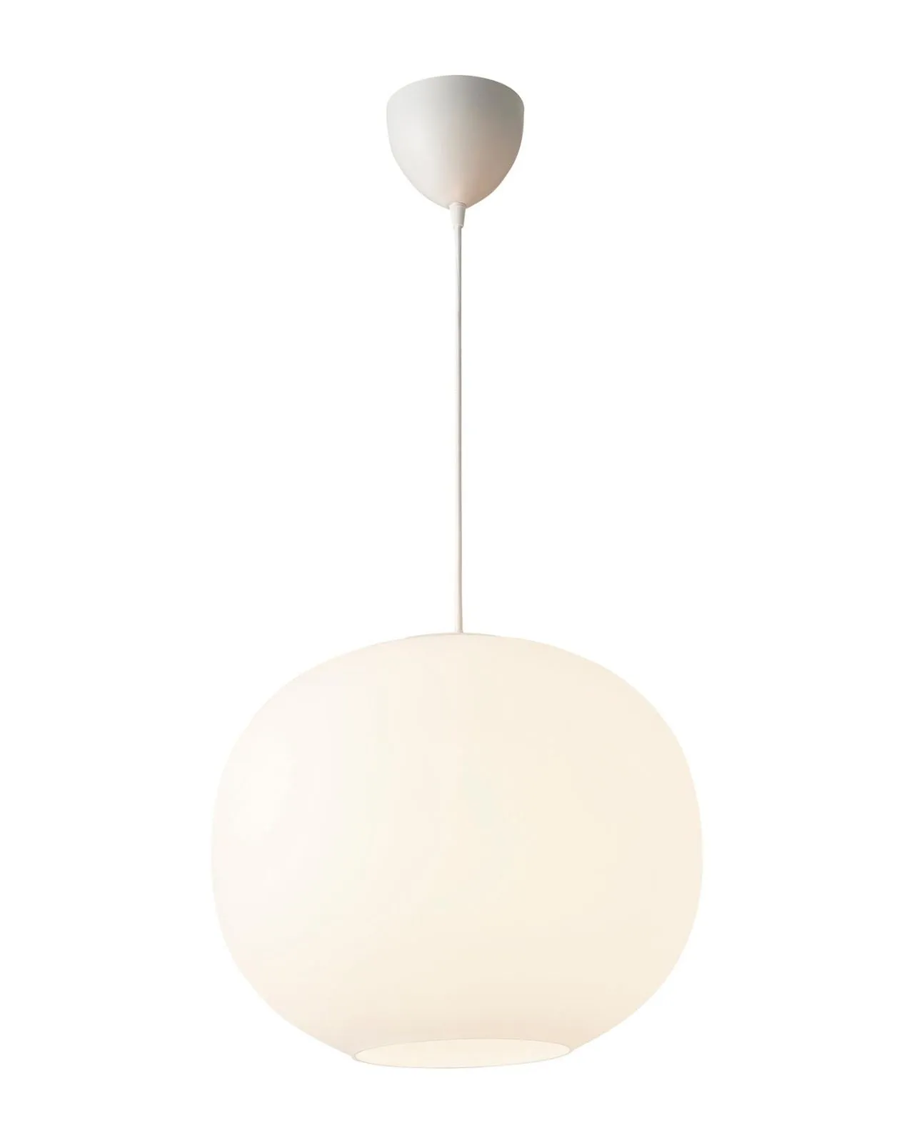 Spherical Opal Glass and Brass Pendant