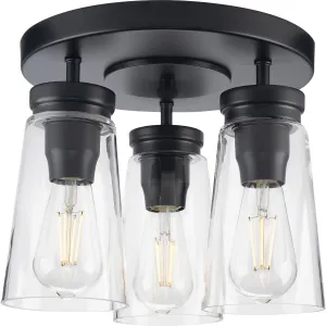Stockbrace Collection Three-Light Clear Glass Flush Mount Ceiling Light