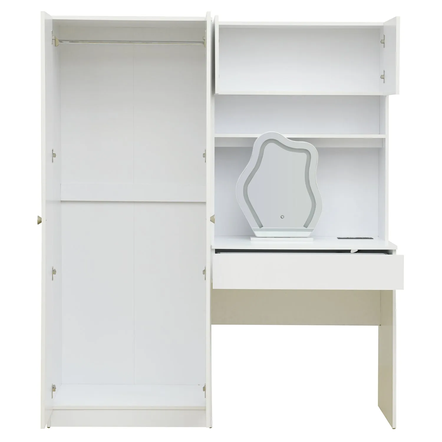 Streamdale 2-Door Wooden Wardrobe with Mirror & Drawers