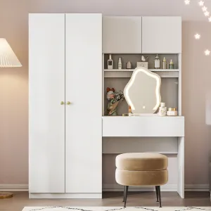 Streamdale 2-Door Wooden Wardrobe with Mirror & Drawers