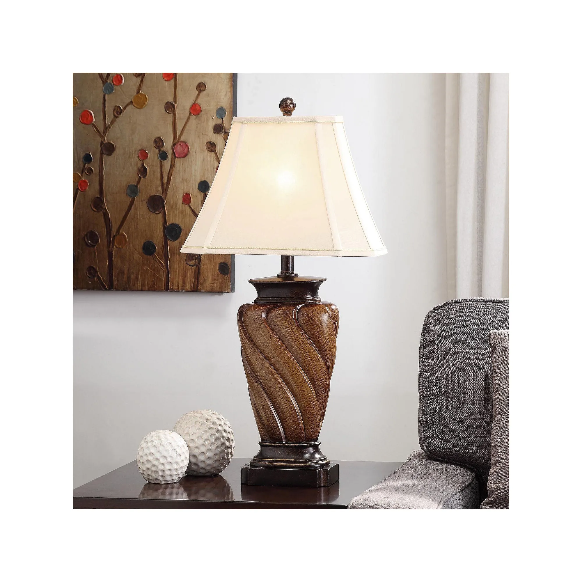 Stylecraft 15 W Toffee Wood Polyresin Table Lamp - TOFFEE WOOD ONE SIZE