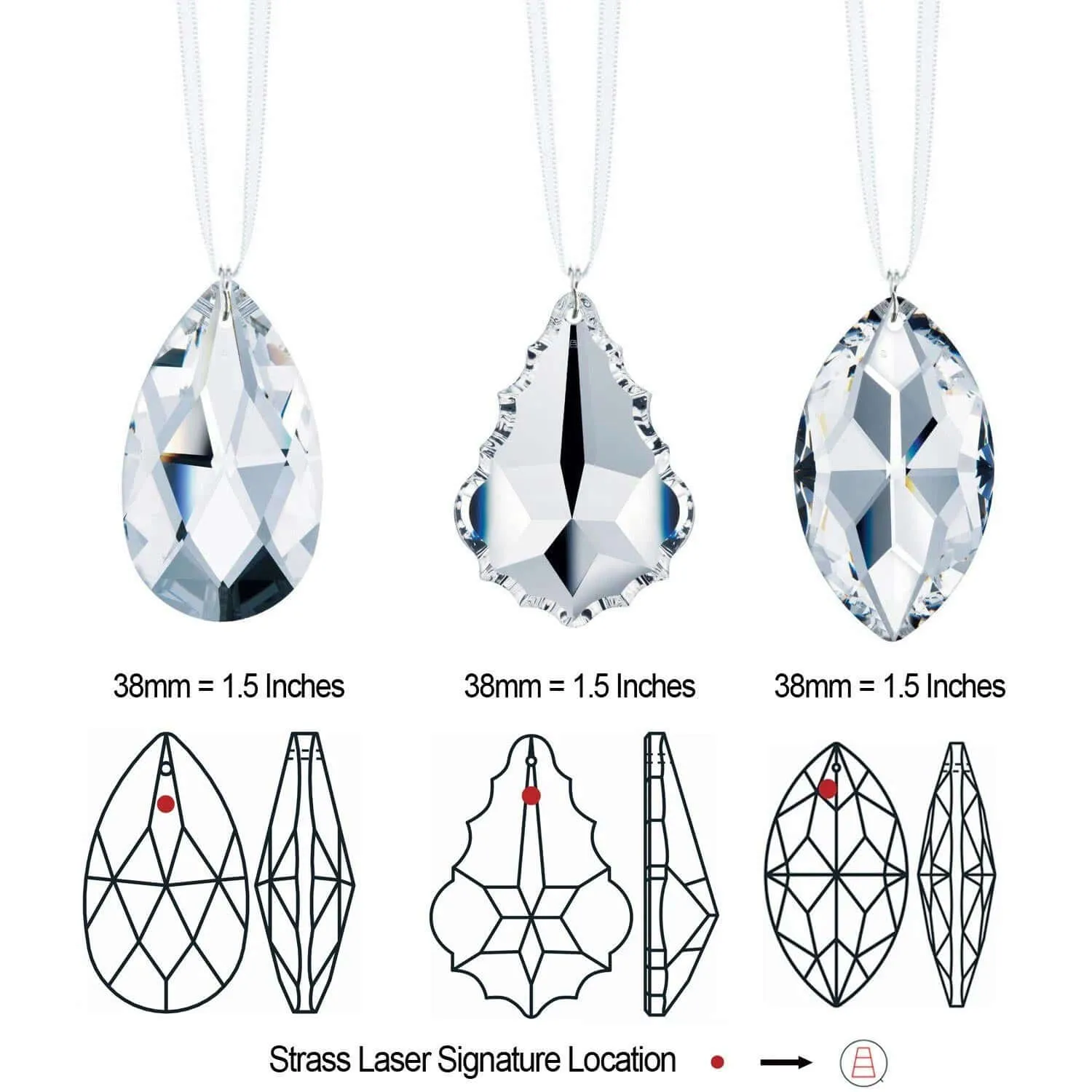 Suncatchers Hanging Crystal Swarovski Prism Sunlight Catcher, 3 Pcs