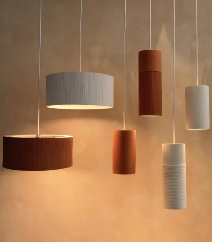 Textured Cylindrical Split Pendant Light | Terra