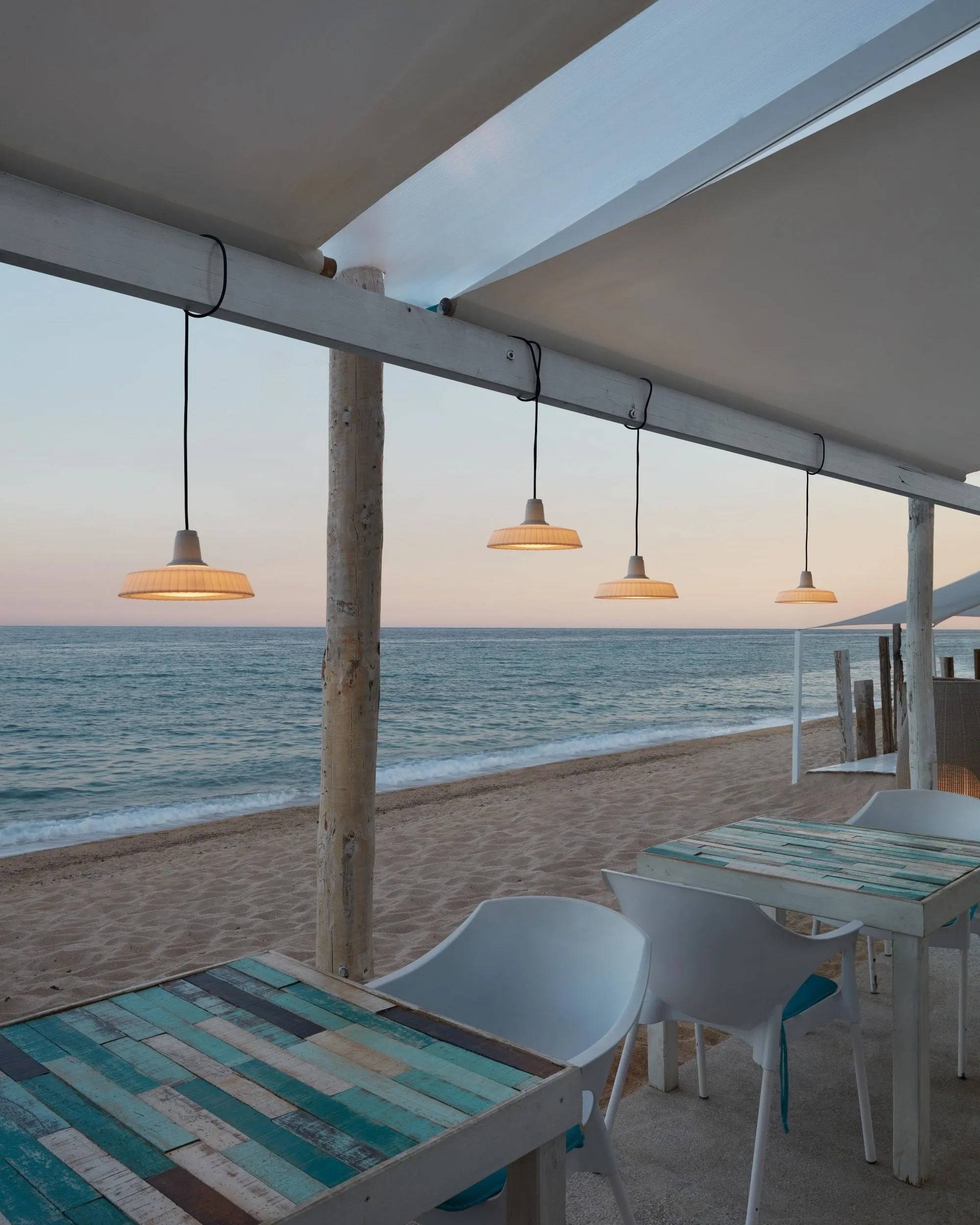 Textured Wave Exterior Pendant Light