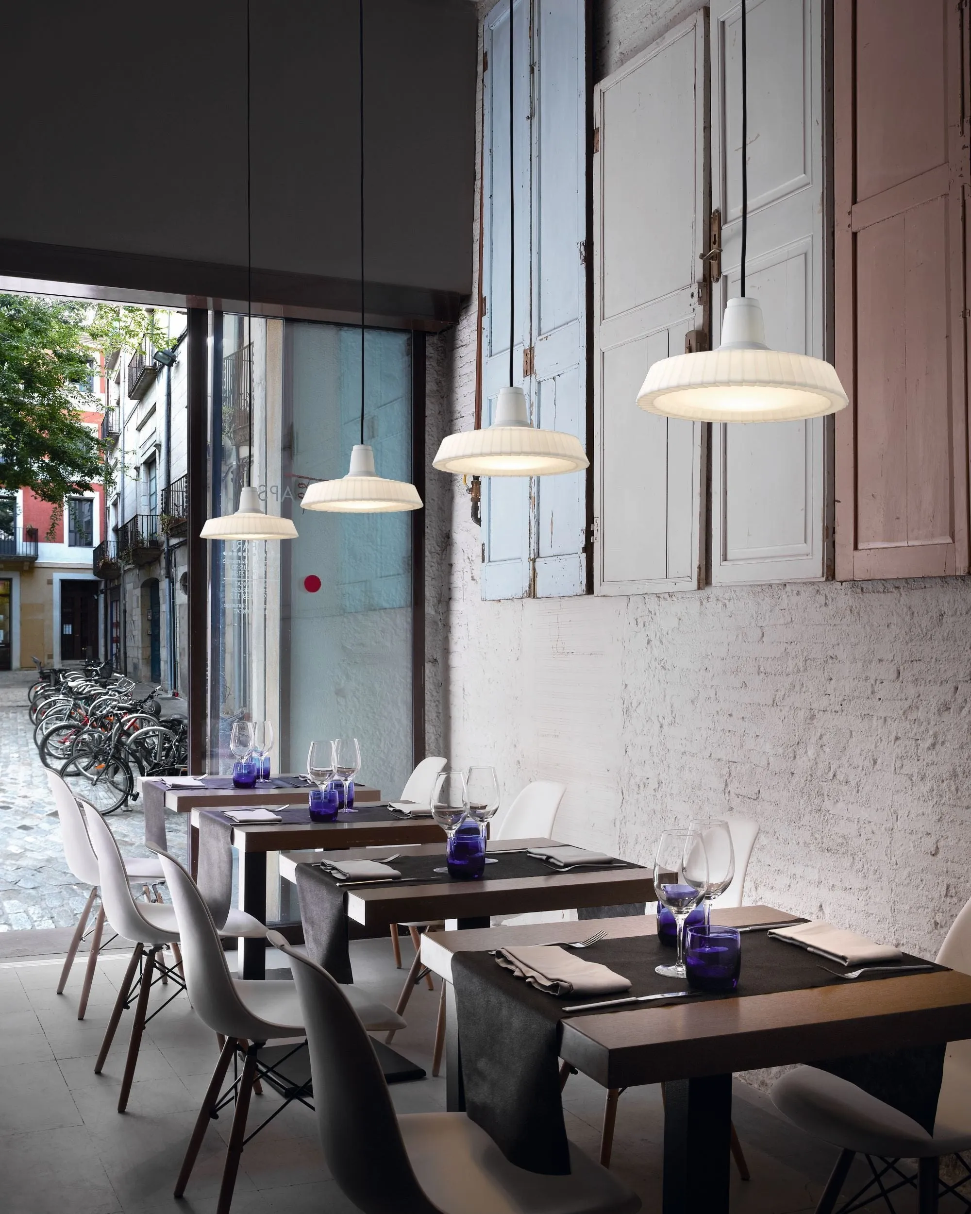 Textured Wave Exterior Pendant Light