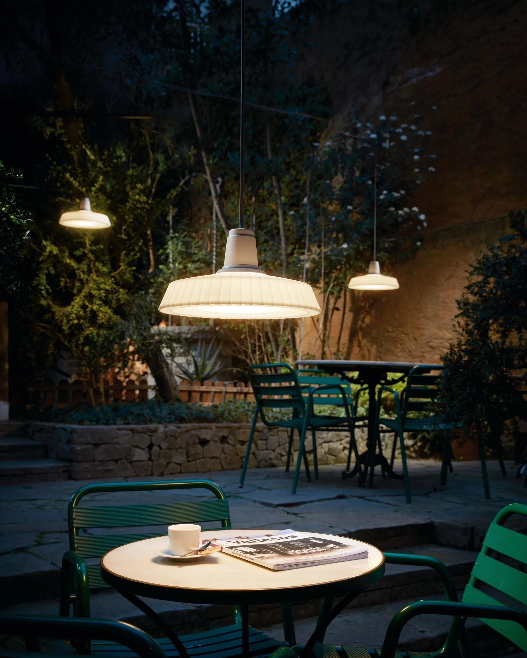Textured Wave Exterior Pendant Light