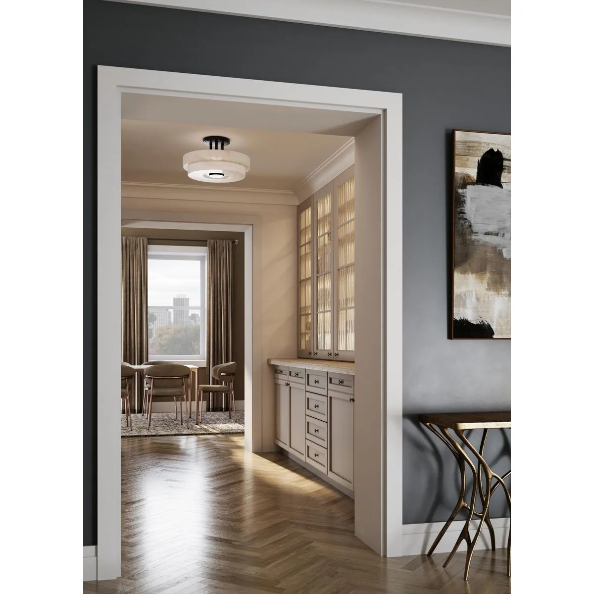 Tosca Collection Three-Light Semi-Flush Mount Light
