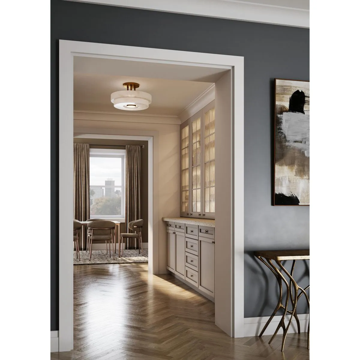 Tosca Collection Three-Light Semi-Flush Mount Light
