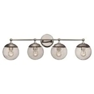 Trans Globe Lighting 71384 PC Riviera Collection Four Light Bath Vanity Wall in Polished Chrome Finish