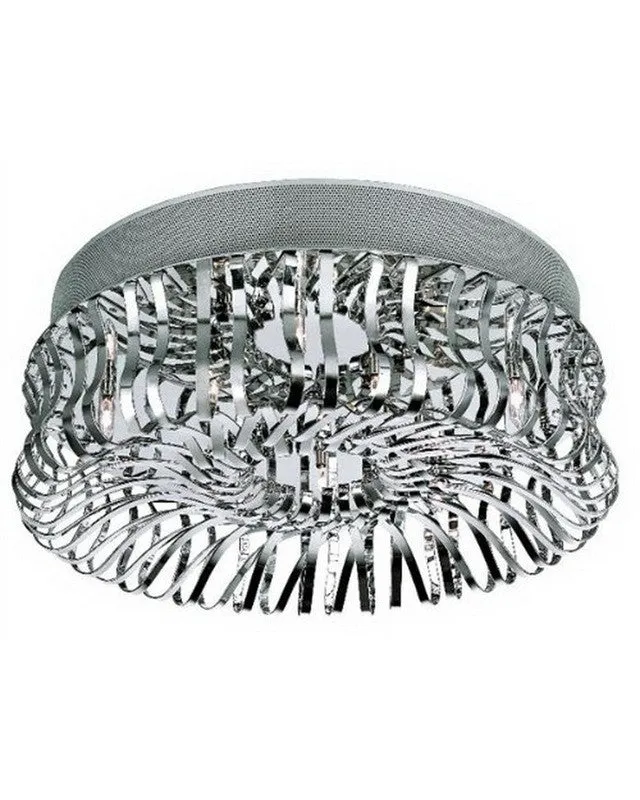 Trans Globe Lighting MDN-833 Ten Light Flush Ceiling Mount in Polished Chrome Finish