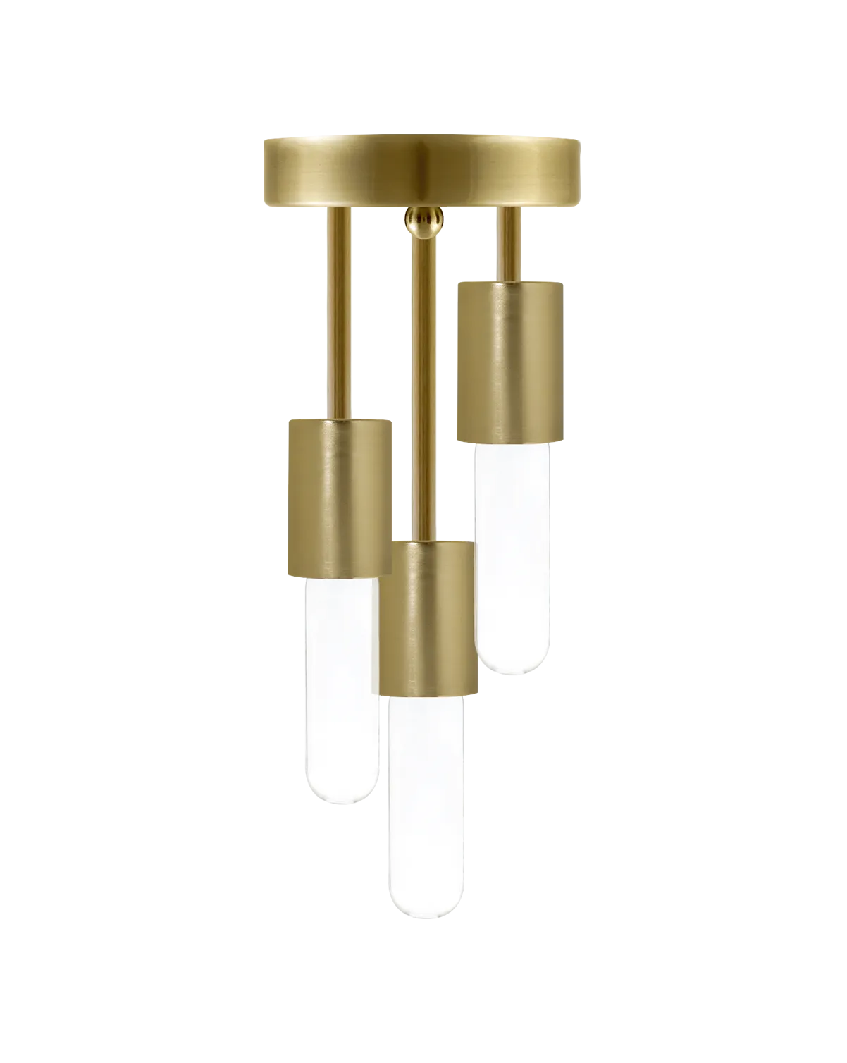 Triple Flush Mount: Modern Brass