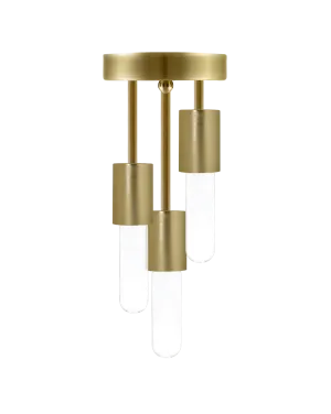 Triple Flush Mount: Modern Brass